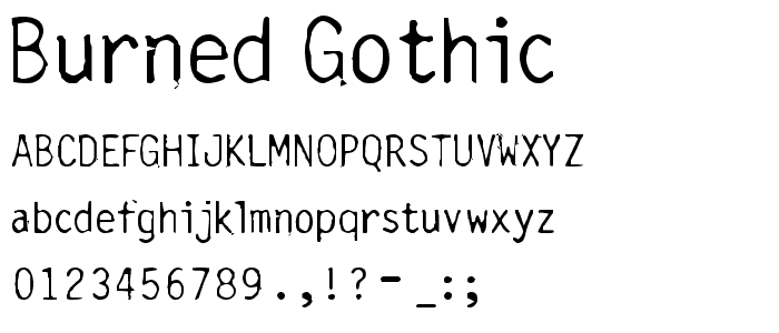 Burned Gothic font